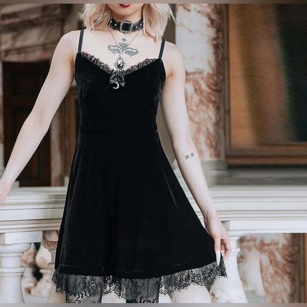 NWOT Gothic Dress Vintage Goth Dresses for Women Romantic Casual Dress Halloween